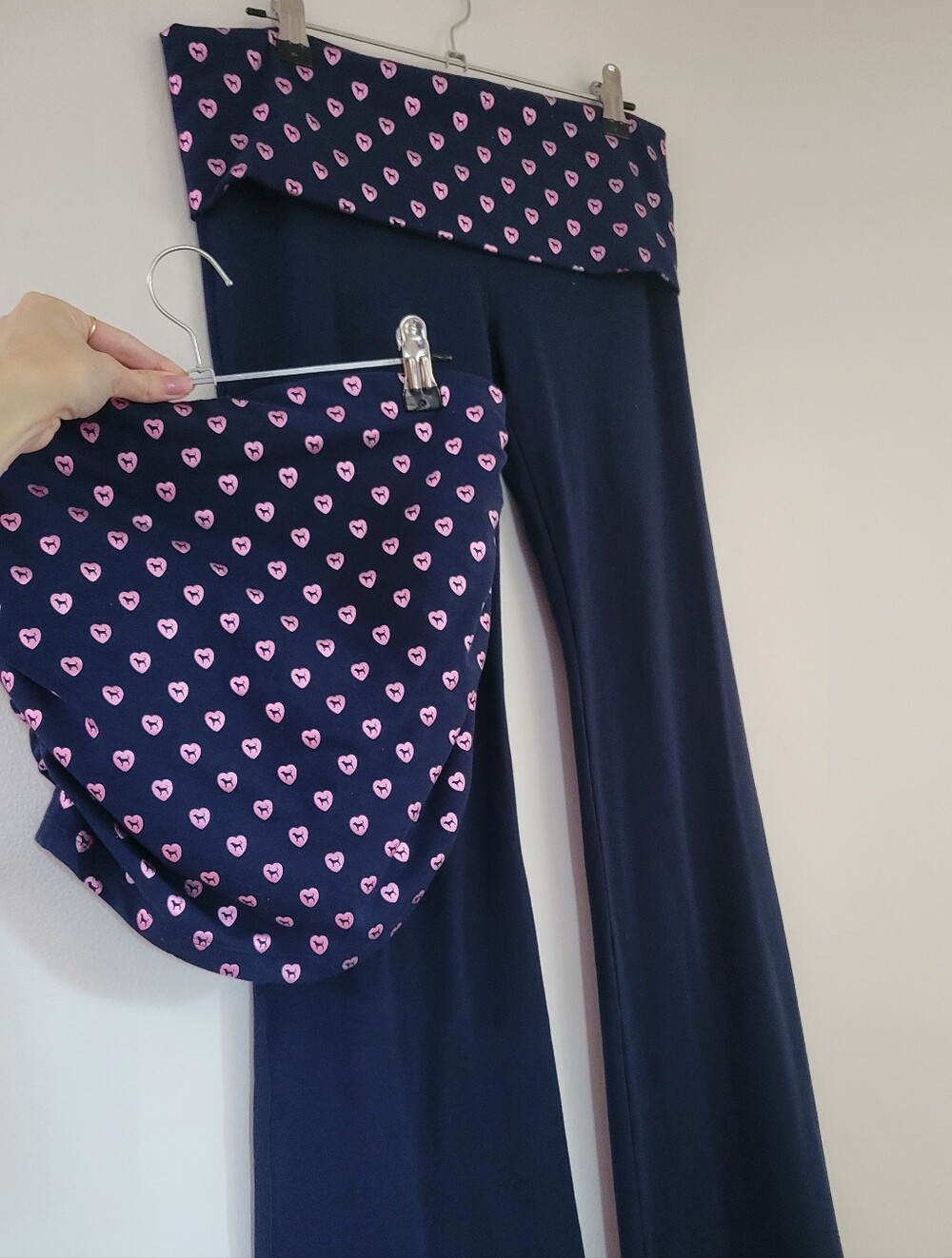 Victoria's Secret Pink Foldover Flares And Tube Top Set